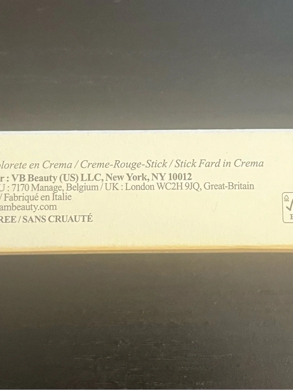 Victoria Beckham cheeky posh cream blush stick in miniskirt